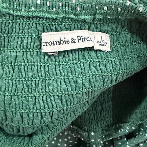 Abercrombie & Fitch Emerald Green Polka Dot A-Line Dress - Picture 3 of 3